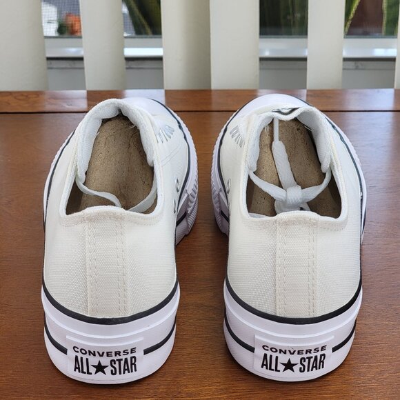 Converse Women's Chuck Taylor All Star Lift Ox Canvas A09992C Egret/White/Black - Picture 5 of 12